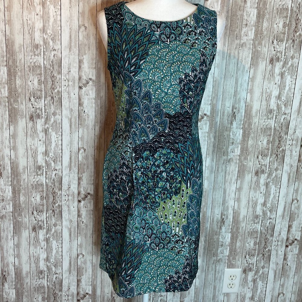 Connected Teal and White Sleeveless Dress size 6